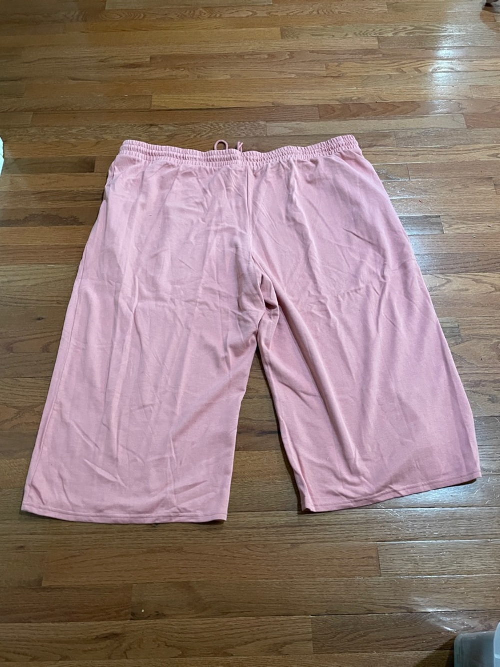 Terra & Sky Light Coral Wide-Leg Knit Capris with Drawstring - Picture 3 of 5